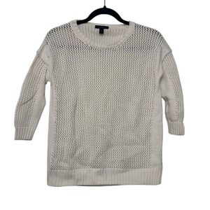 J.Crew Cream‎ Open Knit Sweater Cotton Lightweight Top Womens XXS SoftGirl Chic